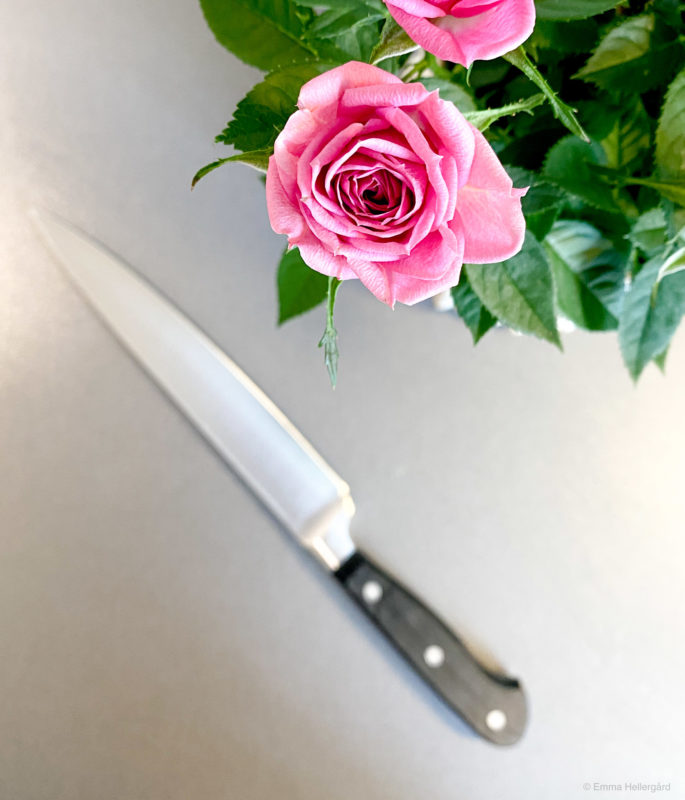 Slipad Wüsthof kniv med trähandtag